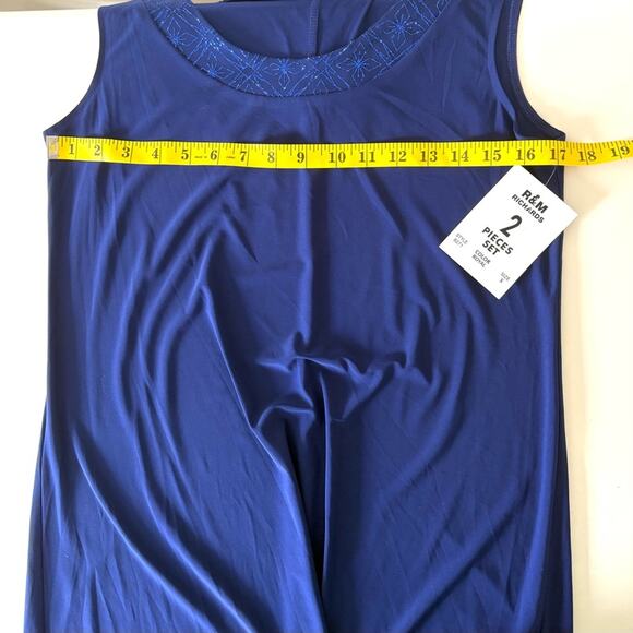 R & M Richard’s Dress, Royal Blue Lightweight Stretch, Sparkly Collar, Size S - Picture 5 of 5